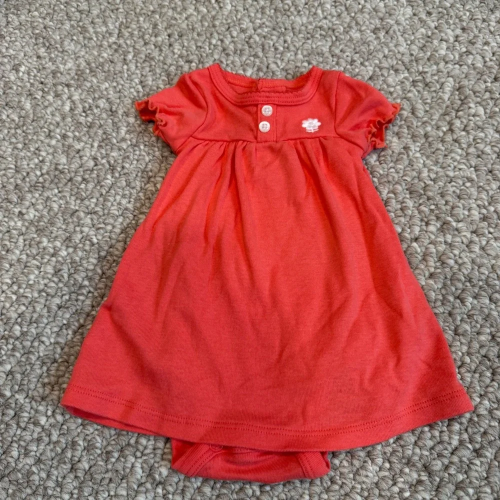 Carters Newborn Baby Girl Flower Bodysuit Dress Short Sleeve Size Newborn
